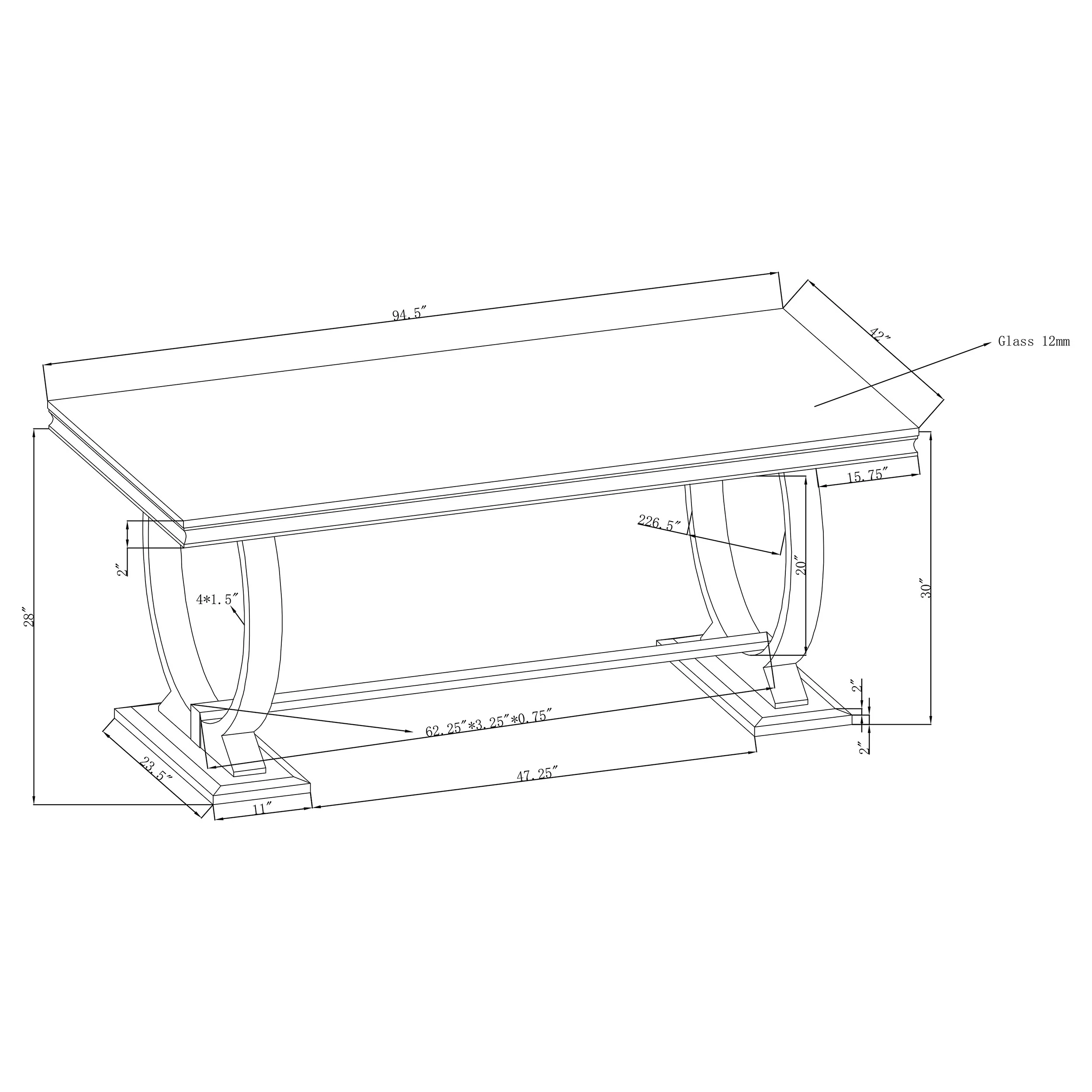 Antoine Rectangle Dining Table White and Chrome - Image 3