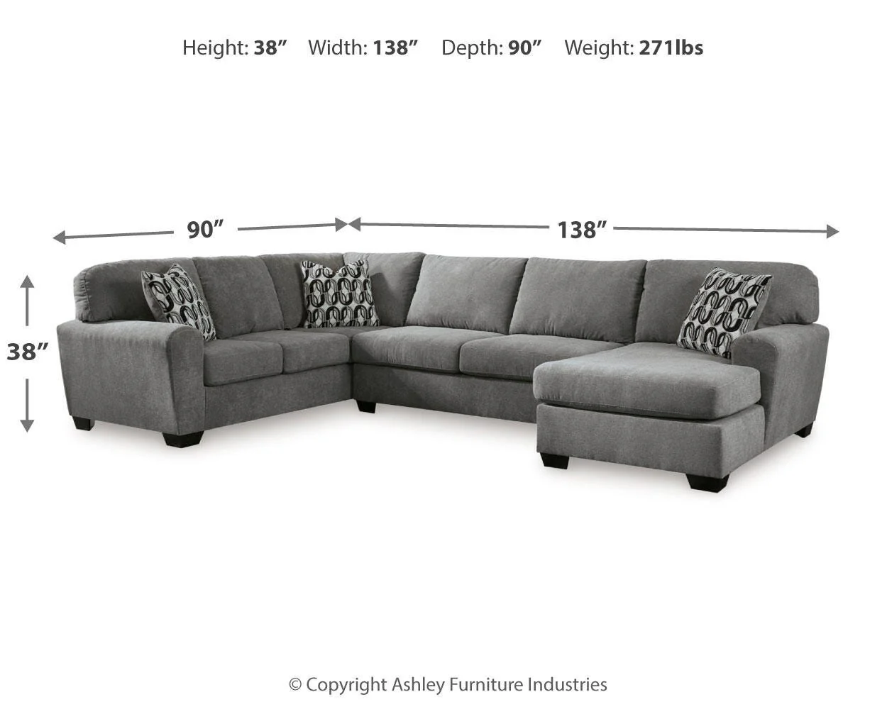 Birkdale Court Sectional with Chaise - Image 37