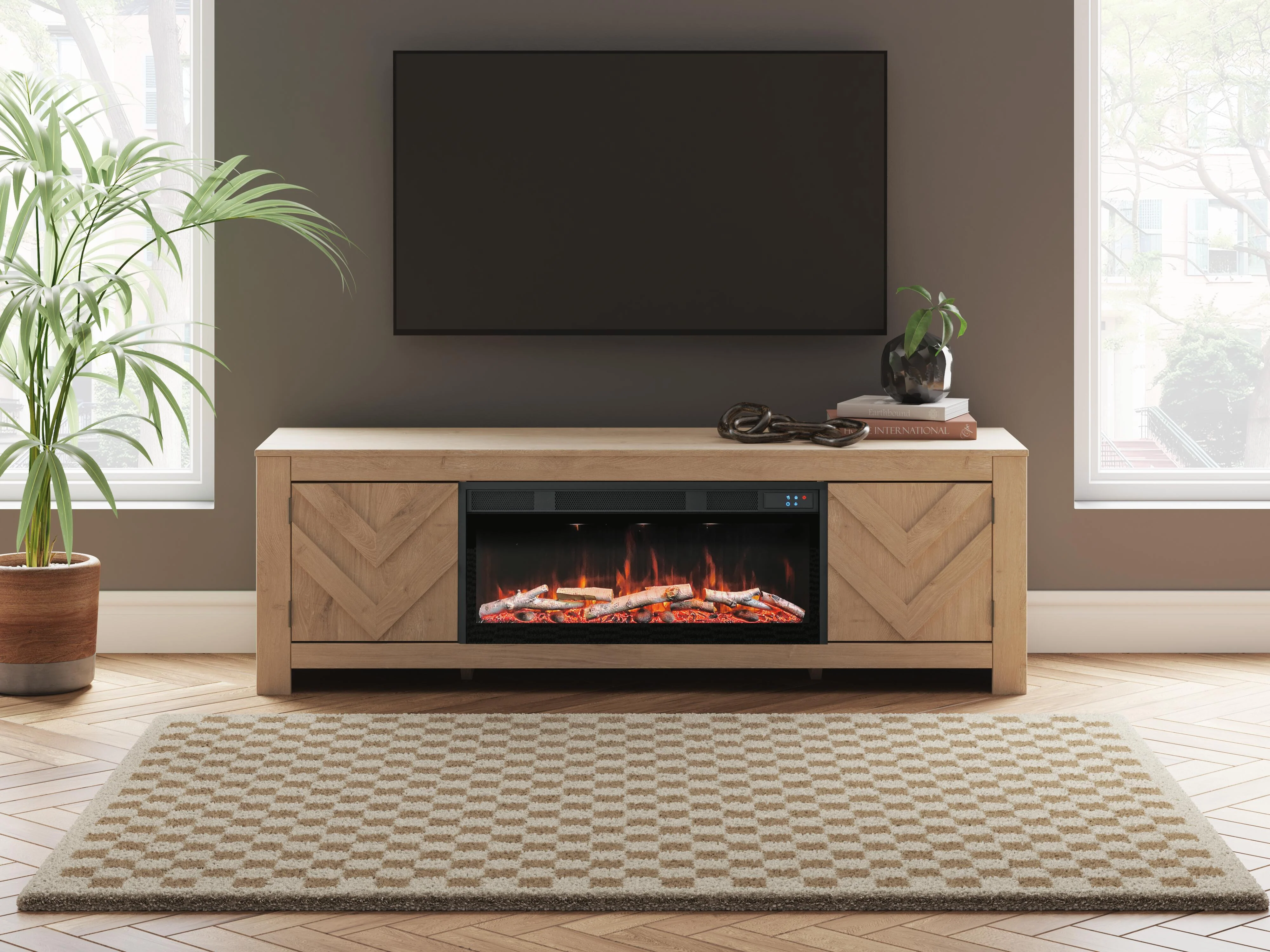 Cayboni 71" TV Stand with Electric Fireplace - Image 57