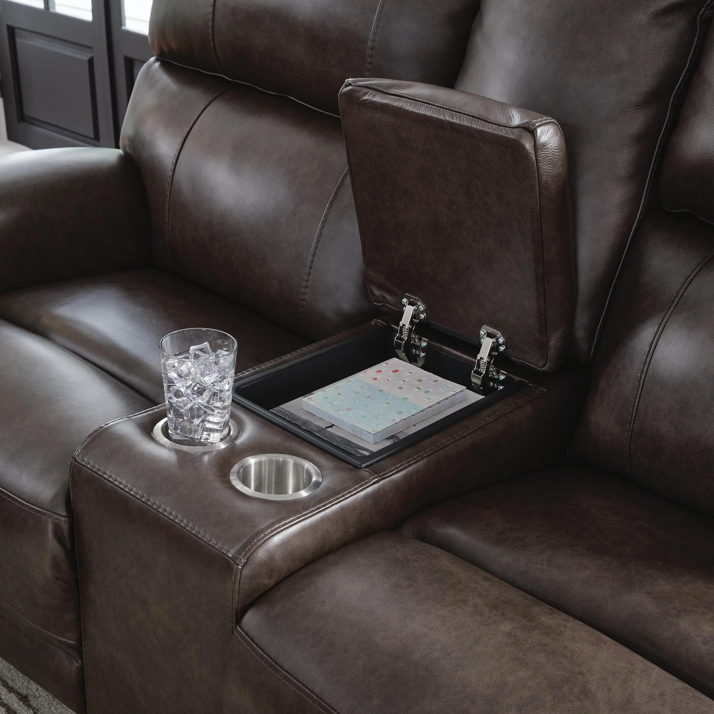 Crossplex Power Reclining Loveseat with Console - Image 7