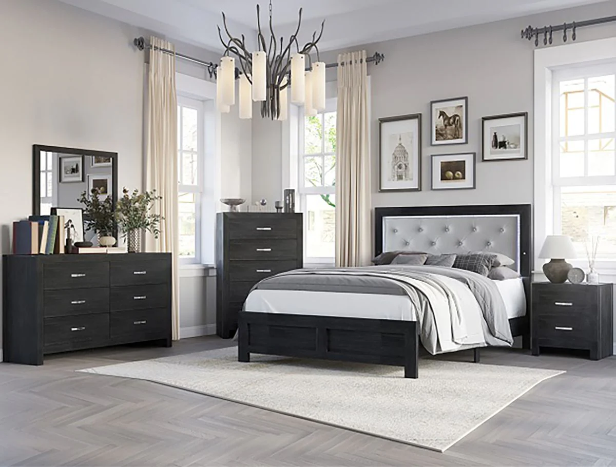 Crown Mark Furniture Jaylen 2 Drawer Nightstand in Black - Image 3