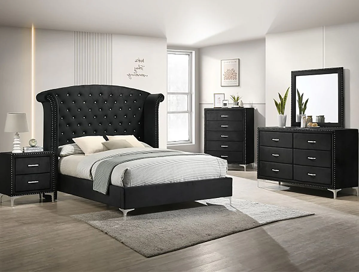 Crown Mark Furniture Lucinda 5 Drawer Chest in Black - Image 4