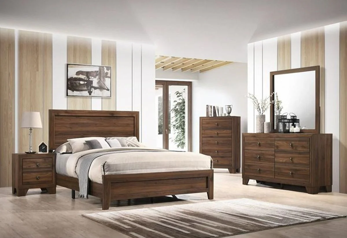 Crown Mark Millie Queen Panel Bed in Brown Cherry - Image 2