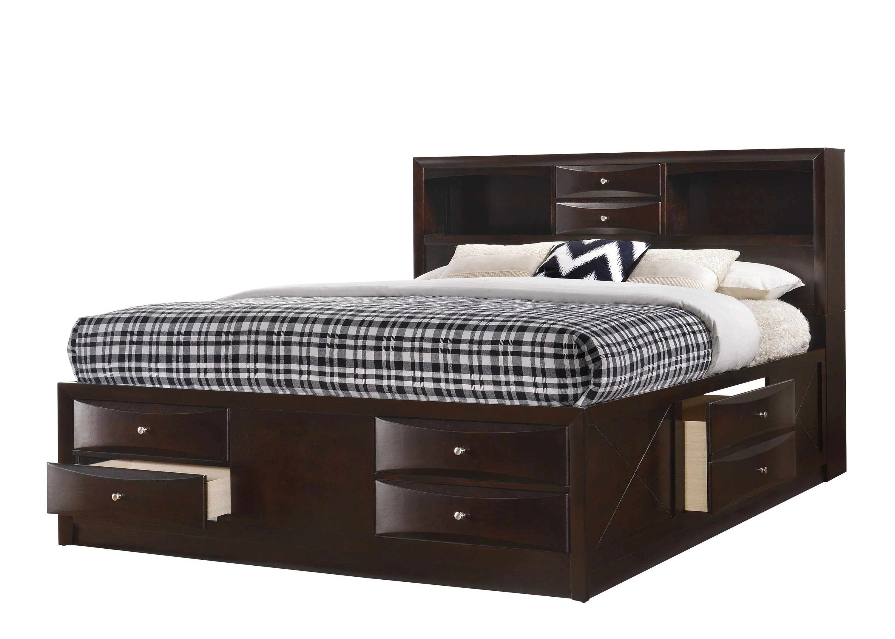 EMILY K CAPTAINS BED HB/FB D.CHERRY CROWN MARK