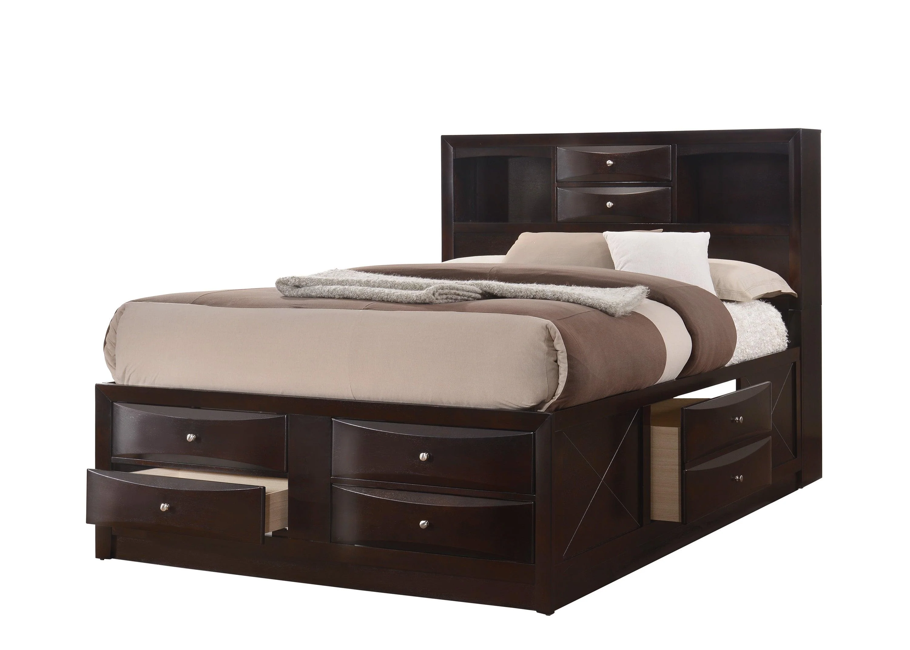 EMILY Q CAPTAINS BED HB/FB D.CHERRY CROWN MARK