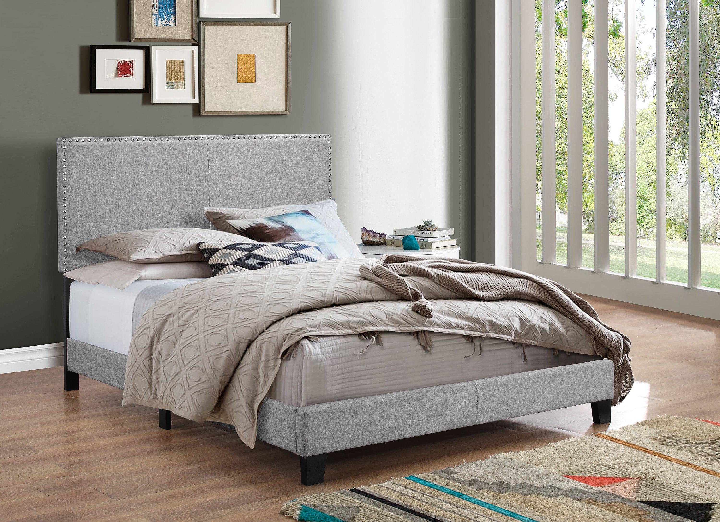 ERIN QUEEN NAILHEAD HB FB RAIL GREY CROWN MARK