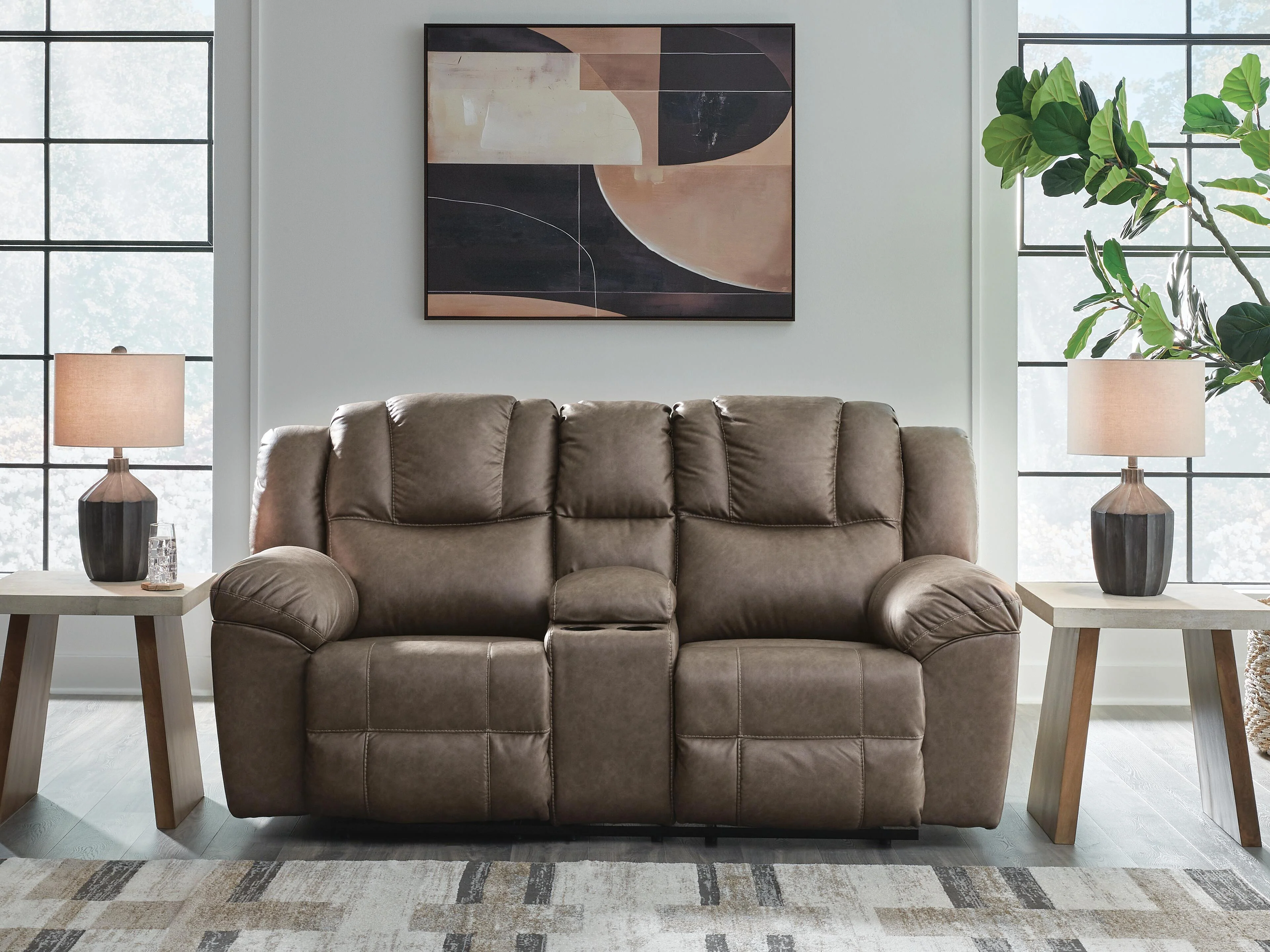 Lowilla Reclining Loveseat with Console - Image 2