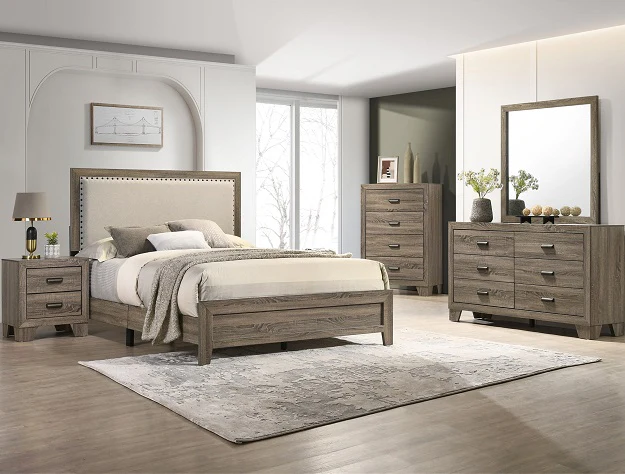 MILLIE FULL UPHOLSTERY BED ONE BOX -GREY