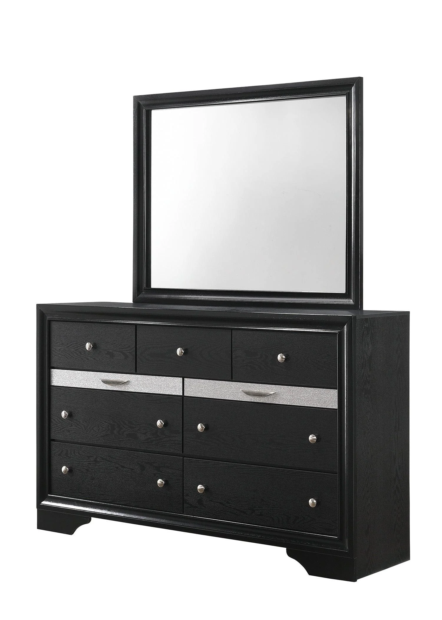 REGATA BEDROOM MIRROR BLACK/SILVER